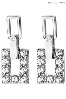 Hot Diamonds Silver Tone Echo Drop Earrings