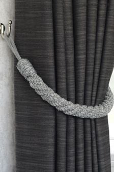 Steel Grey Set of Two Felton Rope Tie Backs