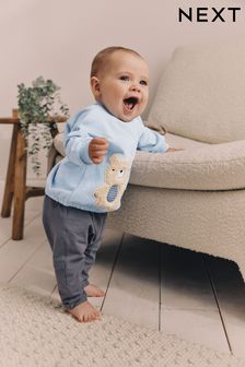 Blue Bear Baby Sweatshirt And Leggings 2 Piece Set