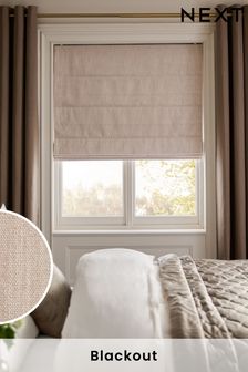 Natural Ready Made Matte Chenille Blackout Roman Blind