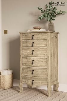 Feather & Black Brown Salcombe 6 Drawer Tallboy