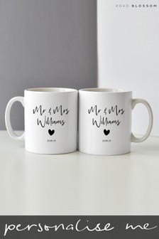 Personalised Mr & Mrs Mug Set By Koko Blossom
