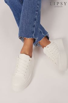 Lipsy White Quilted Lace Up Trainer