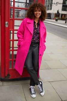 Love & Roses Pink Boucle Coat