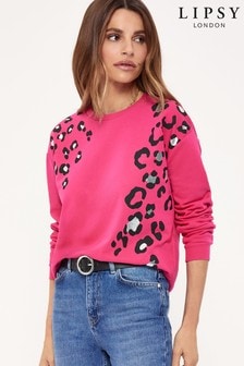 Lipsy Bright Pink Lightweight Sweatshirt
