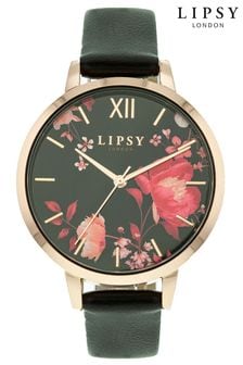 Lipsy Black Floral Watch