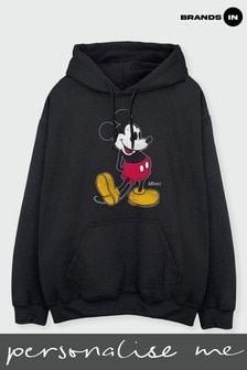 Brands In Black Disney Mickey Mouse Classic Kick Men Black Hoodie