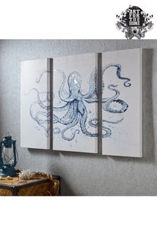 Art For The Home Set of 3 Blue Under The Sea Canvases