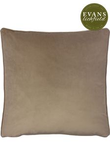 Evans Lichfield Biscuit Beige Opulence Velvet Polyester Filled Cushion