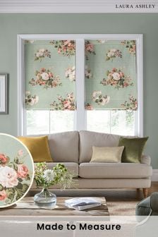 Laura Ashley Sage Green Rosemore Made To Measure Roman Blind