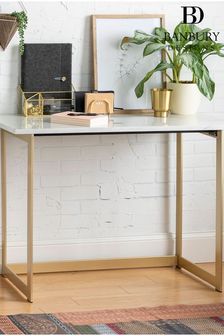 White Banbury Designs Faux Marble Desk