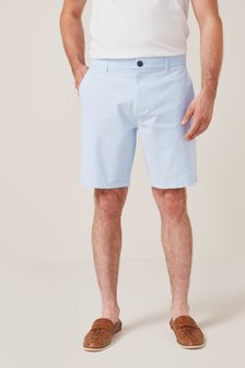 Light Blue Oxford Straight Fit Stretch Chino Shorts