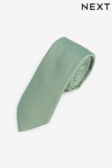 Sage Green Slim Recycled Polyester Twill Tie
