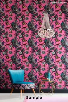 Graham & Brown Pink Jardin Floral Wallpaper Sample Wallpaper