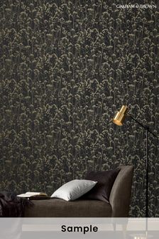 Graham & Brown Black Grace Wallpaper Sample Wallpaper