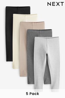 Black/ Grey/ Neutral Leggings 5 Pack (3-16yrs)