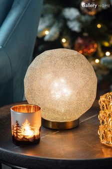 Gallery Home Grey Christmas Evelin LED Table Lamp