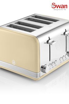 Swan Cream 4 Slice Retro Cream Toaster