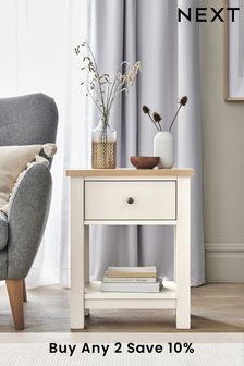 Cream Cream Malvern Oak Effect Side Table