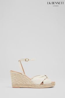 LK Bennett Natural Angela Suede Espadrille Sandals