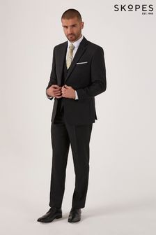 Skopes Black Tailored Fit Romulus Sustainable Suit: Jacket