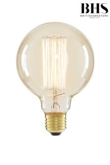 BHS Set of 2 6W LED Large Vintage Globe Filament Lamp