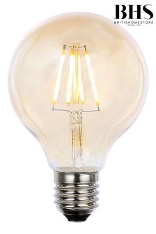 BHS Set of 2 4W LED Large Vintage Globe Filament Lamp