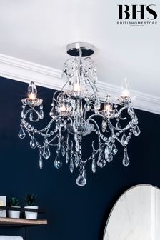 Silver Vela 5 Light Bathroom Chandelier Ceiling Light