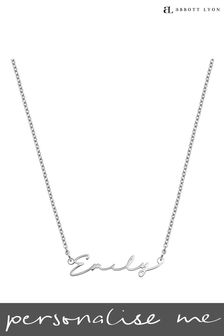 Abbott Lyon Silver Small Link Chain Signature Personalised Name Necklace