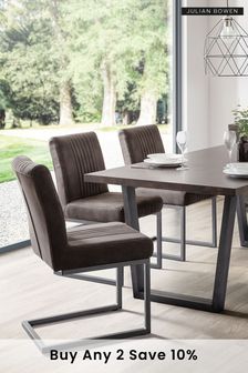 Julian Bowen Set of 2 Charcoal Grey Brooklyn Dining Chairs
