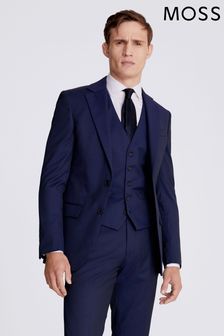 Moss Tailored Fit Ink Blue Stretch Jacket