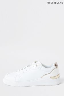 River Island White Lace Up Trainer