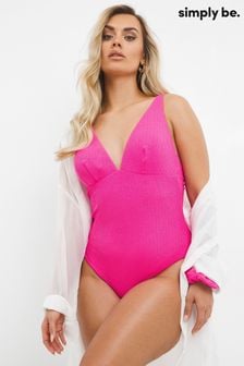 Simply Be Pink Mix And Match Swimsuit