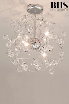 BHS Silver Lila Sputnik Flush Ceiling Light