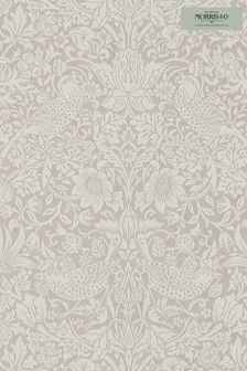 Morris & Co. Silver Pure Strawberry Thief 10.05M Wallpaper