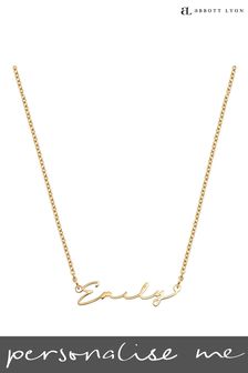 Abbott Lyon Gold Small Link Chain Signature Personalised Name Necklace
