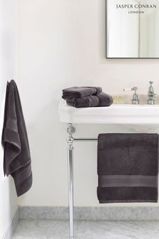 Jasper Conran London Charcoal Grey Zero Twist Cotton Lightweight Soft Fast Drying Towel