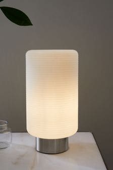 Jasper Conran London White Ribbed Glass Desk Lamp