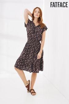 FatFace Mika Brown Floating Daisy Dress