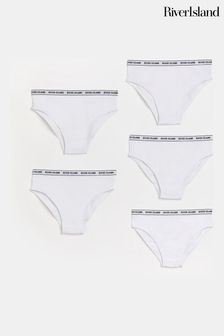 River Island White Girls Briefs 5 Pack