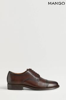 Mango Brown Leather Blucher Shoes