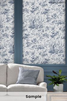 Dark Seaspray Toile de Joy Wallpaper Sample Wallpaper