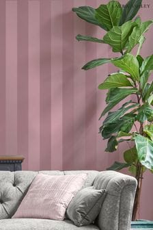 Mulberry Lille Pearlescent Stripe Wallpaper Wallpaper