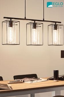 Eglo Black Loncino 3 Light Glass Ceiling Light Pendant