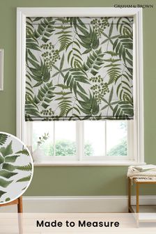 Graham & Brown Lush White Midsummer Fern Made to Measure Roman 100% Cotton Blind