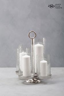 Fifty Five South Silver Glass Candle Holder