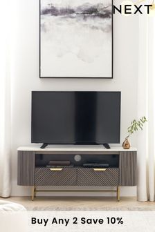 Dark Grey Dark Grey Valencia Mango Wood Up to 55 inch TV Unit