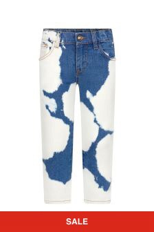 Versace Boys Blue Cotton Jeans