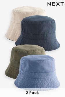 Navy Blue/Khaki Green Reversible Bucket Hat 2 Pack