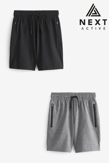 Grey/Black Sports Shorts (6-17yrs)